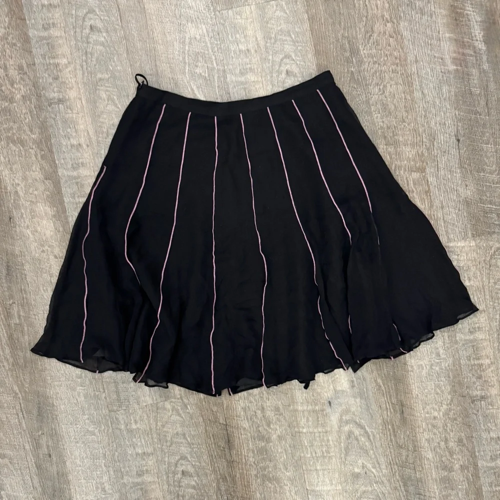WDNY Silk Black Handkerchief Skirt Fairy Goth Boho Sz L